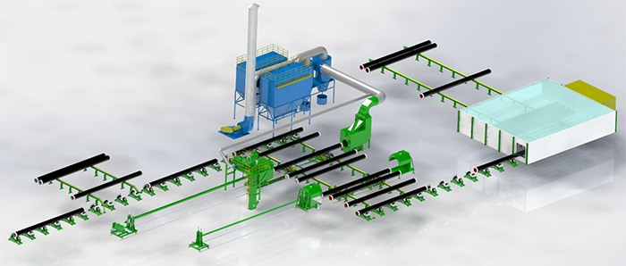 Pipe concrete weight coating production line